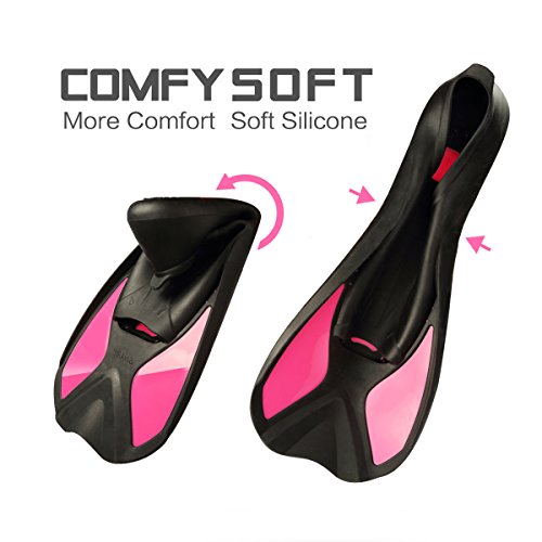 Short Dive Fins Dual-composite fin blade Swim Fins for Adult Swimming and Snorkeling Divers Diving Training Men Women