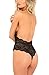 ALLoveble Lingerie for Women Sexy One Piece Lace Teddy Backless Babydoll Bodysuit with Deep V Neck (Black, S)