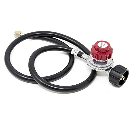 Gas One 4FT High Pressure Propane 0-20 PSI Adjustable Regulator with 4ft QCC-1 type Hose - CSA Certified - Works With Newer U.S. Propane Tanks