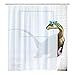 BLEUM CADE Funny Bathing Dinosaur Shower Curtain Bathroom Curtain with 12 Hooks, Durable Waterproof Animal Fun Bath Curtain