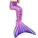Play Tailor Mermaid Tail Swimmable Costume Swimsuit for Girls Swimming(No monofin), Purple, Child 14
