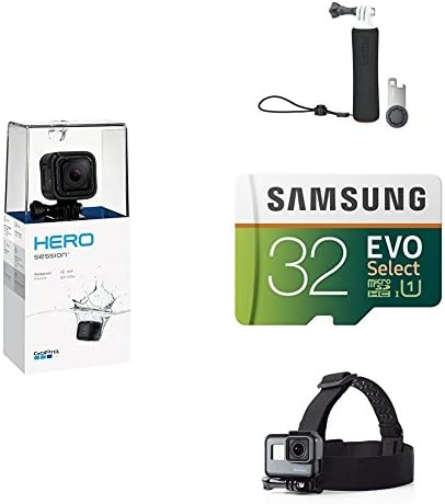 GoPro Session w/ GoPro Handler, Samsung 32GB SD Card, AmazonBasics Headstrap