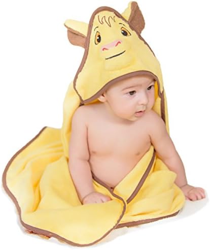 Pumpkinz Hooded Baby Towel Lion Face, Amazon Prime Best Deal, 100% Natural Cotton, Super Absorbent, Size 30x30 inches, Baby Bib GIFT