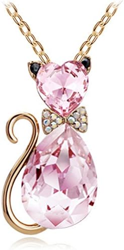 Swarovski Element Crystal Lovely Bowknot Is Cat Necklace.