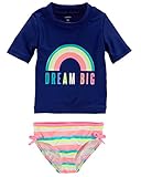 Carter's Girls' Short Sleeve Rash Guard Swimsuit