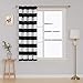 Deconovo Striped Blackout Curtains Rod Pocket Black and Greyish White Striped Curtains Tie Up Window Drapes for Living Room 46W X 63L Black 1 Panel Curtains