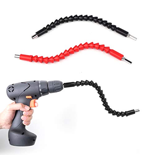 WBCBEC 2 Pieces 11.5 Inch Flexible Extension Shaft with 10 Drill Bit Sets Flexible Drill Bit Extension Drill Flexible Shaft Batch Head Connecting Rod Multi-angle Work - Thumbnail 4