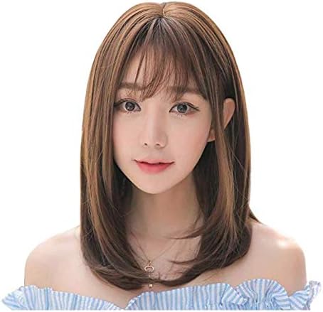 Amazon Mukexi ウィッグ かつら ミディアム セミロング フルウィッグ ウィッグ ロング レディース Wig ストレート 自然 医療用 小顔効果 ネット付き 耐熱 茶色 フルウィッグ 通販