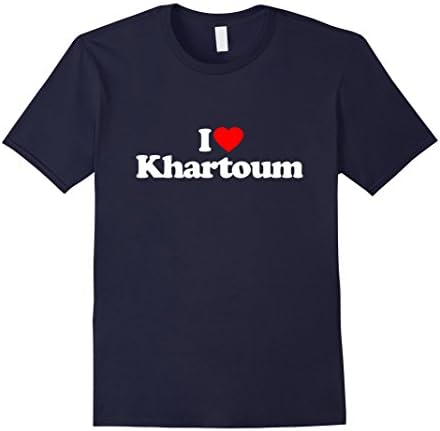 Mens Love Khartoum Heart Funny T-Shirt Short Sleeve Small Navy