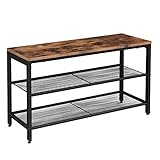 VASAGLE Shoe Bench, Shoe Rack with 2 Mesh