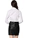 Allegra K Women's Long Sleeve White Office Shirt Button Down Work Ruched Front Tops White L (US 14)