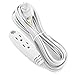 Aurum Cables 12 Feet 3 Outlet Extension Cord 16AWG Indoor/Outdoor Use White - UL Listed