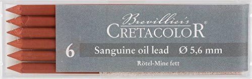 CRETACOLOR Artists' Sanguine Oil Leads Medium (Set of 6), Brown