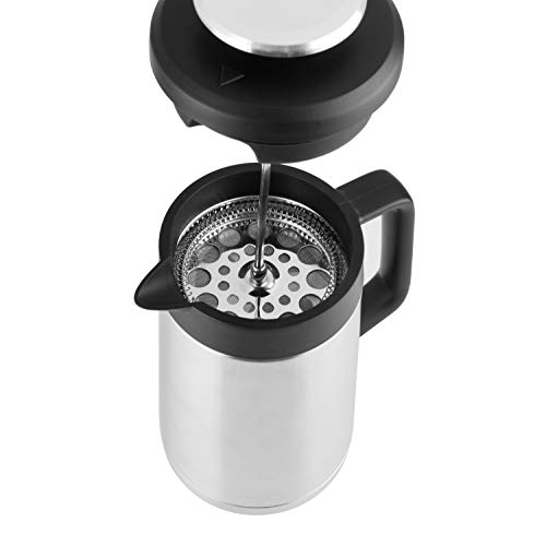 Stainless Steel French Press Coffee Maker (34 oz) - No More Wasted Premium Coffee! Maximum Heat Retention, Double Wall, Thermal Insulated. Large Coffee Press Pot - For Tea Lover's too - Cresimo