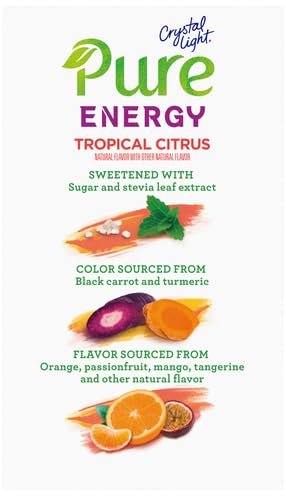 CRYSTAL LIGHT PURE ENERGY TROPICAL CITRUS ON-THE-GO POWDERED DRINK MIX 6 COUNT