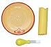 Cooks Innovations - Ceramic Grater Plate 3 Piece Set- Beautiful Garlic Design - Red & Yellow
