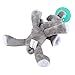 Evedy Pacifier Holder,Stuffed Elephant Pacifiers Baby Toys With Silicone Binky Teething Soother