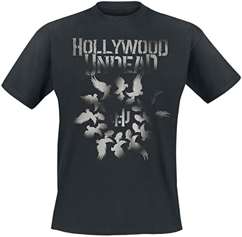 Hollywood Undead Unisex-Adult's Official Dove Grenade Spiral T Shirt - Large, (Black)