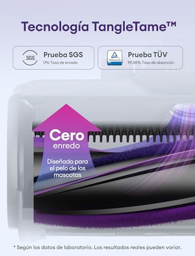 U20 Aspiradora sin Cable 55Kpa/55Min, Cepillo Anti-Enredo Mejorado, Aspirador Escoba con Brazo Flexible, Limpieza Ultraprofunda Bajo Muebles sin Agacharse, para Alfombra/Pelo de Mascotas