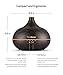 PuraSense Ultrasonic Aromatherapy Essential Oil Diffuser, 550ml Cool Mist Humidifier with Color LED Lights Changing and Waterless Auto Shut-off for Office Home Bedroom Living Room Study Yoga Spa