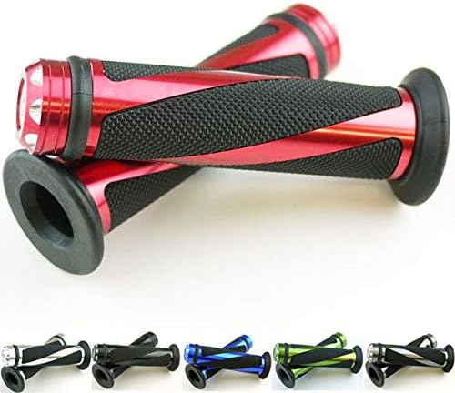 Amazon カスタム グリップ トルネード レッド 赤 左右セット バイク用 アルミ製 グリップエンド バーエンド付属 7 8インチ 22 2mm ハンドル用 車 バイク 車 バイク