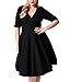 Nemidor Women's Vintage 1950s Style Sleeved Plus Size Swing Dress