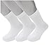 Sugar Free Sox Health & Comfort Mens Diabetic Crew Socks 3 Pairs Crew (10-13, White)