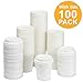 [100 Pack] 4 Oz Disposable White Paper Cups with White Lids - On the Go Hot and Cold Beverage All-Purpose Sampling Portion Cup for Coffee, Espresso, Cortado, Water, Juice and Tea, Food Grade Safe