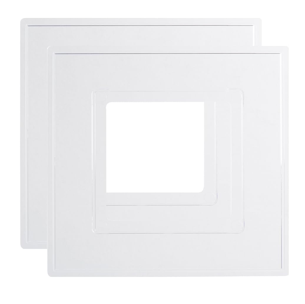 rhinocables, Single Socket Cover, Light Switch Cover for Wall Light - Plastic Plate, Light Switch Frame or Single Plug Socket Cover, Clear Back Panel - Great Home Improvement Accessories (2 Clear)