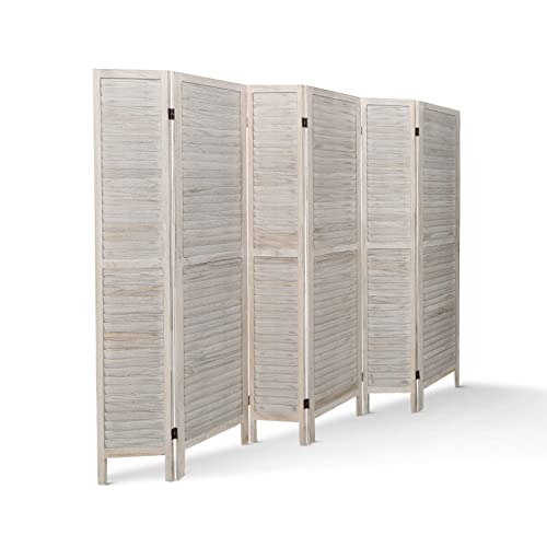 Room Divider 6 Panel, 5.6ft Tall Wood Partition Room Dividers