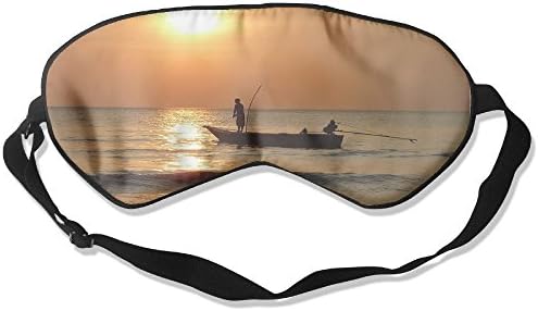Fishing At Sunset Pure Silk Sleep Mask Reusable Cold Improves Sleep Edema Eye Tiredness
