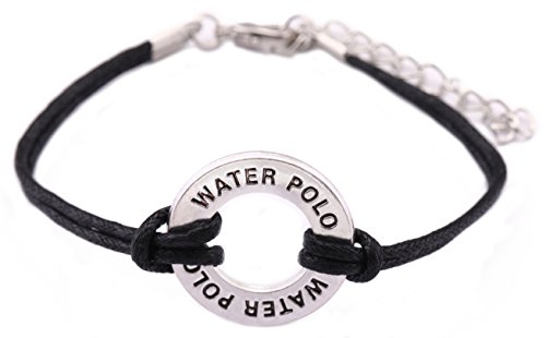 Teamer Adjustable Wax Cord Bracelet Message Water Polo Charm Sports Jewelry for Woman/Man Best Gifts