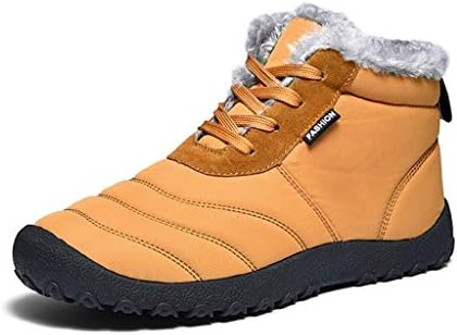 Lgq 靴屋 男性の冬の雪のブーツ カジュアルシューズスノーシューで暖かいアンクルブーツアウトドアハウススニーカー防水毛皮裏地アンチスリップスリッパフラットスリップ Color Yellow Size 43 Tarunniketanpublicschool Com