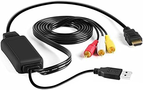 Asika HDMI to RCA Cable HDMI to RCA Adapter Cable Converts Digital HDMI signal to Analog RCA/AV, Works w/TV/HDTV/XBOX 360/PC/DVD &amp; More, All-In-One Converter Cable,HDMI to AV Converter