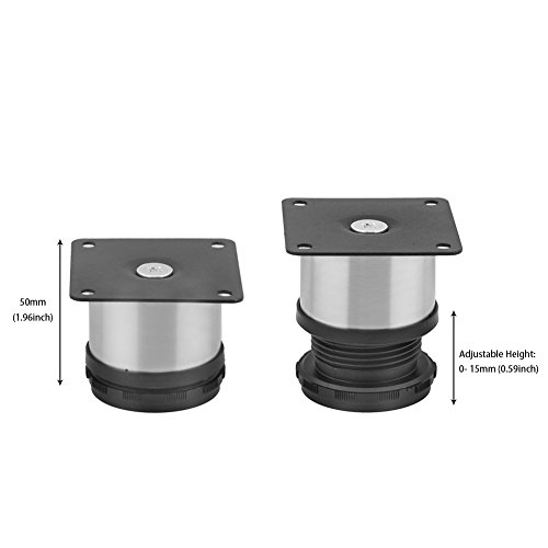 Furniture Legs Cabinet Metal Owfeel Stainless Steel Metal Adjustable Furniture Leg For Sofa Table Cabinets Shelves Set Of 4 50x50mm - Thumbnail 2