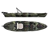 Vibe Kayaks Sea Ghost 110 11 Foot Angler Sit On Top Fishing Kayak with Adjustable Hero Comfort Seat & Transducer Port + Rod Holders + Storage + Rudder System Included (Hunter Camo)