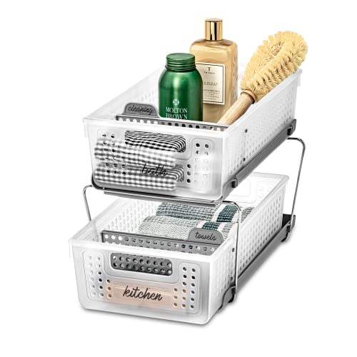 madesmart 2Tier Organizer, MultiPurpose SlideOut Storage Baskets