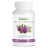 NovaVita All Natural Milk Thistle - 120 Capsules | Antioxidants & Liver Support - Maximum Silymarin Extract 30:1 Ratio, 175 mg per Capsule | GMP Certified & Made in the USA