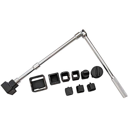 Cleanout Plug Wrench set with Box and Swivel Handel, Made in USA, Steel