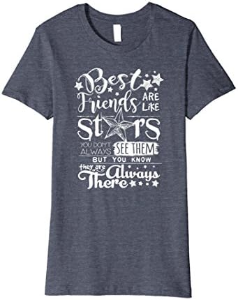 Womens Best Friends Are Like Stars Gifts Tee Shirt Small Heather Blue