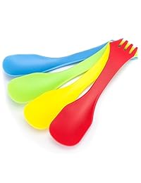 Pack de 4 de Tritan Camping Sporks, multicolor y l
