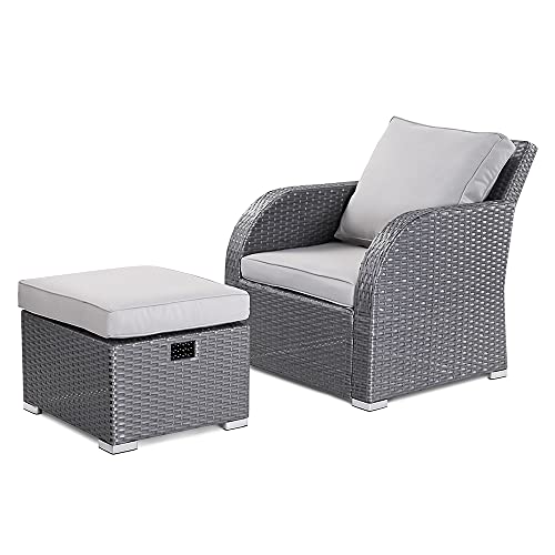 WeCooper 6PC Outdoor Rattan Furniture Set, Patio Wicker 7 Seats Sofa