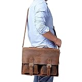 QualityArt Handmade Genuine Leather Messenger Bag Shoulder Bag Briefcase Crossbody Office Bag Leather Satchel School Bag