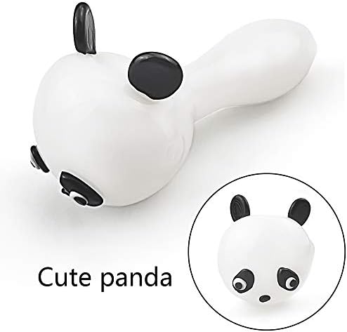 HAAC 4.1 Inch Pipe,Newest Bub Handmade Cute Panda Style Glass(Color As Shown)