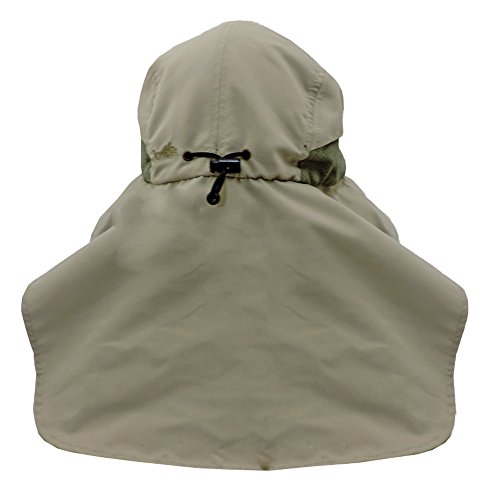 American Outdoorsman Microfiber Extra Wide Brim Sun Flap Hat (Khaki)