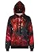 FEOYA Unisex Galaxy Print Hoodie Digital Printing Sweatshirts Sweater Pullover