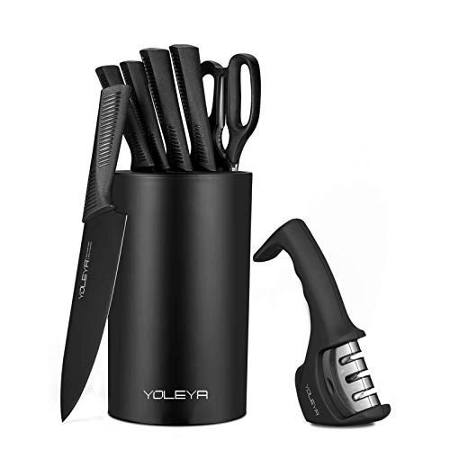 Knife Set,YOLEYA 8 Piece Professional Kitchen Knives Set with Block,BO