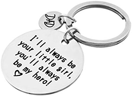 火の色 キーホルダー I’ll Always be Your Little Girl 娘からの お父さんジュエリー ダッド 誕生日 上品 キーチェーン キーリング キーチャーム 贈り物,DAD