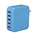 Lumsing Quick Charge 2.0 Multi-Port USB Wall Charger,5 Port Wall Charging Hub for SmartPhones-Blue