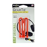 Nite Ize Original Gear Tie, Reusable Rubber Twist Tie, 6-Inch, Bright Orange, 2 Pack, Made in the USA